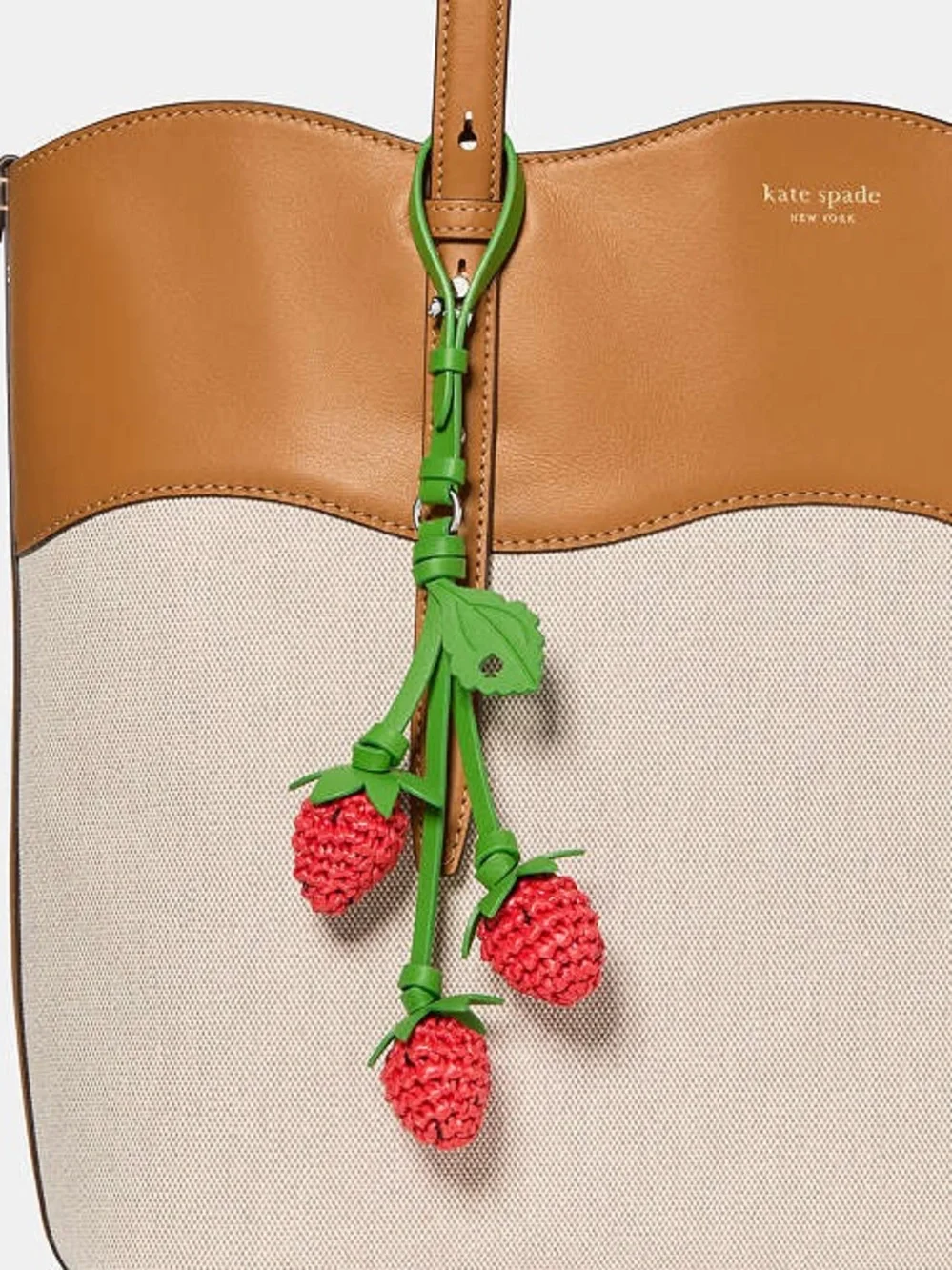 Kate Spade Charmed Strawberry Crochet Bag Charm Keychain Key Fob